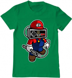 Tricou barbat Printado player head Bumbac Regular fit Verde mediu L INTL 
