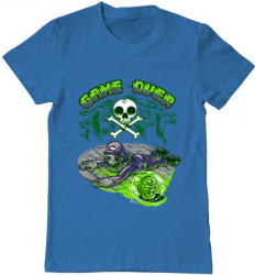 Tricou barbat Printado poisonous mushroom Bumbac Regular fit Albastru azuriu XL INTL 