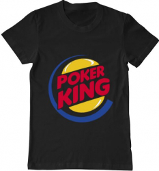 Tricou barbat Printado poker king Bumbac Regular fit Negru S INTL 