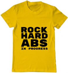 Tricou barbat Printado rock hard Bumbac Regular fit Galben S INTL 