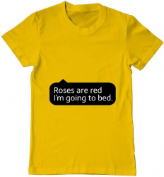 Tricou barbat Printado roses are red Bumbac Regular fit Galben M INTL 