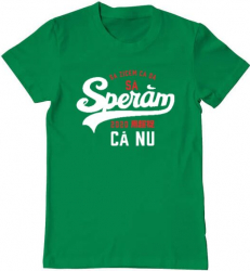 Tricou barbat Printado sa speram ca nu Bumbac Regular fit Verde mediu XL INTL 