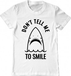 Tricou barbat Printado sad shark Bumbac Regular fit Alb 2XL INTL 