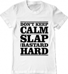 Tricou barbat Printado slap the bastard Bumbac Regular fit Alb L INTL 