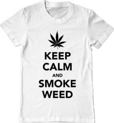 Tricou barbat Printado smoke weed Bumbac Regular fit Alb 3XL INTL 