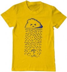 Tricou barbat Printado something is growing Bumbac Regular fit Galben S INTL 