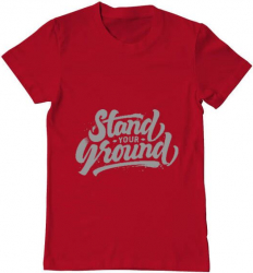Tricou barbat Printado stand your ground Bumbac Regular fit Rosu 2XL INTL 