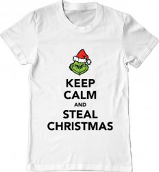 Tricou barbat Printado steal christmas Bumbac Regular fit Alb 3XL INTL 