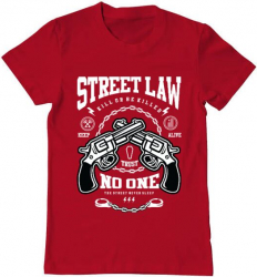 Tricou barbat Printado street law Bumbac Regular fit Rosu S INTL 