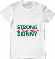 Tricou barbat Printado strong is the new skinny Bumbac Regular fit Alb 3XL INTL 
