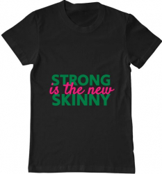 Tricou barbat Printado strong is the new skinny Bumbac Regular fit Negru L INTL 