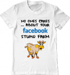 Tricou barbat Printado stupid farm Bumbac Regular fit Alb 3XL INTL 