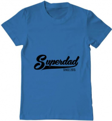 Tricou barbat Printado superdad Bumbac Regular fit Albastru azuriu 3XL INTL 