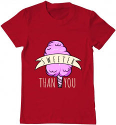 Tricou barbat Printado sweeter than you Bumbac Regular fit Rosu L INTL 