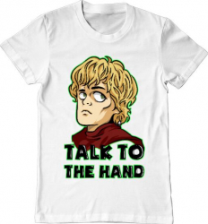 Tricou barbat Printado talk to the hand Bumbac Regular fit Alb S INTL 