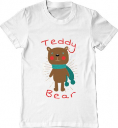 Tricou barbat Printado teddy bear Bumbac Regular fit Alb 3XL INTL 