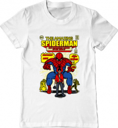 Tricou barbat Printado the amazing spiderman Bumbac Regular fit Alb S INTL 