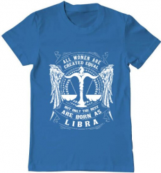 Tricou barbat Printado the best women are born as libra Bumbac Regular fit Albastru azuriu 2XL INTL 