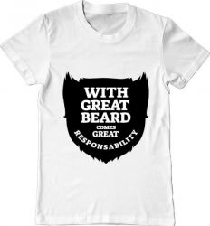 Tricou barbat Printado the great beard Bumbac Regular fit Alb S INTL 