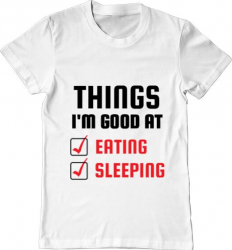 Tricou barbat Printado things i am good at Bumbac Regular fit Alb 3XL INTL 