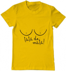 Tricou barbat Printado tits Bumbac Regular fit Galben M INTL 