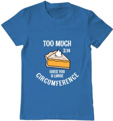 Tricou barbat Printado too much pie Bumbac Regular fit Albastru azuriu L INTL 