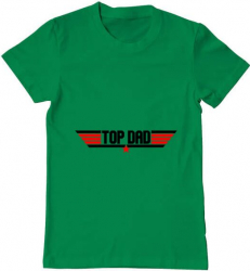 Tricou barbat Printado top dad Bumbac Regular fit Verde mediu L INTL 