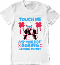 Tricou barbat Printado touch me Bumbac Regular fit Alb 3XL INTL