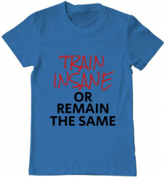 Tricou barbat Printado train insane Bumbac Regular fit Albastru azuriu 3XL INTL 