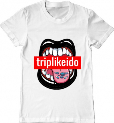 Tricou barbat Printado trip like i do Bumbac Regular fit Alb 3XL INTL 