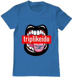 Tricou barbat Printado trip like i do Bumbac Regular fit Albastru azuriu S INTL 