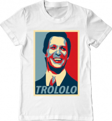 Tricou barbat Printado trololo Bumbac Regular fit Alb 3XL INTL 