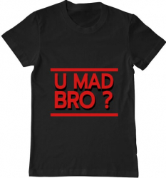 Tricou barbat Printado u mad bro Bumbac Regular fit Negru XL INTL 
