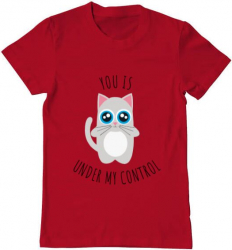 Tricou barbat Printado under my control Bumbac Regular fit Rosu XL INTL 