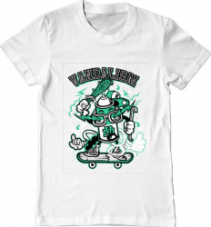 Tricou barbat Printado vandalism Bumbac Regular fit Alb 3XL INTL 