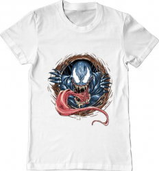 Tricou barbat Printado venom rise Bumbac Regular fit Alb L INTL 