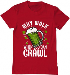 Tricou barbat Printado why walk Bumbac Regular fit Rosu M INTL 