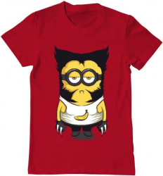 Tricou barbat Printado wolve minion Bumbac Regular fit Rosu M INTL 