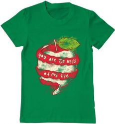 Tricou barbat Printado you are the apple of my eye Bumbac Regular fit Verde mediu S INTL 