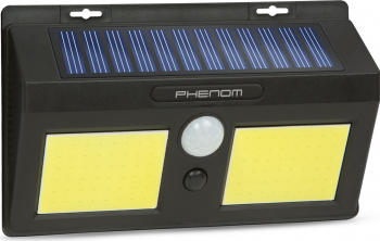 Lampa Solara tip Proiector LED cu Senzor de Lumina si Miscare Montabil pe Perete Lumina Alb Rece 2 LED-uri COB 300lm Putere 5W 