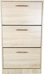 Pantofar cu trei sertare Vario stejar alb 63x24x117 cm 