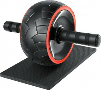 Roata abdominala cu covor pentru genunghi Ab Roller negru/rosu FF032 