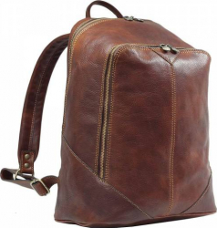 Rucsac barbati din piele naturala vachetta coniac FRB114A 