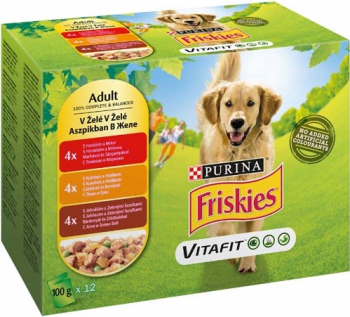 Friskies Dog 12 x 100 g aspic pui vita miel 