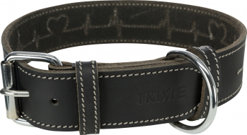 Zgarda Piele Rustic Heartbeat L 47-55CM/40MM NEGRU 18986 