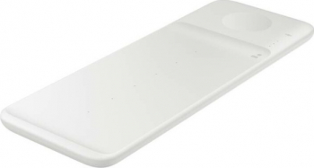 Incarcator wireless Samsung Trio EP-P6300 9W compatibil cu Android si iOS pentru telefon casti ceas Alb TLF-BBL3001 