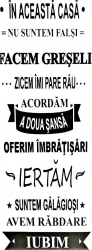 Sticker de perete cu mesaj motivational pentru familie 78 x 30 cm Alb Negru JMB-BBL2932 
