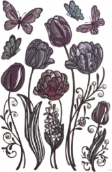 Sticker de perete Flori si Fluturi 60 x 32 cm Multicolor JMB-BBL2920 