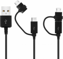 Cablu date SAMSUNG EP-DG950DBE USB la 2 in 1 Micro USB Si Type C Negru 