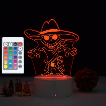 Lampa De Veghe 3D LED 16 culori Pirat/Halloween cu telecomanda 